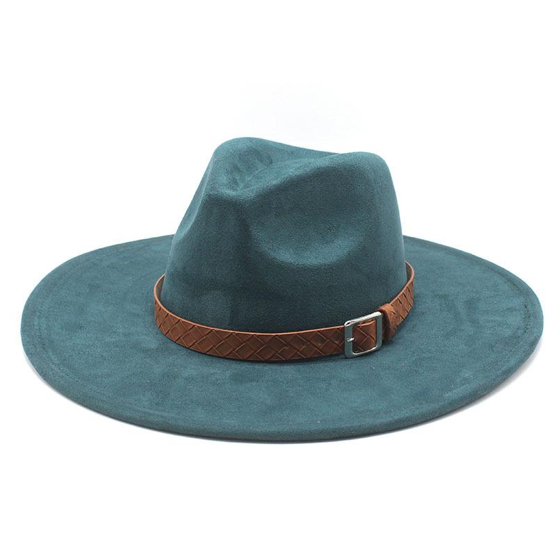 Замшевая шляпа в стиле джаз с большими полями, модная шляпа для леди и джентльмена, вечеринка, банкет, пальто, подходящая шляпа