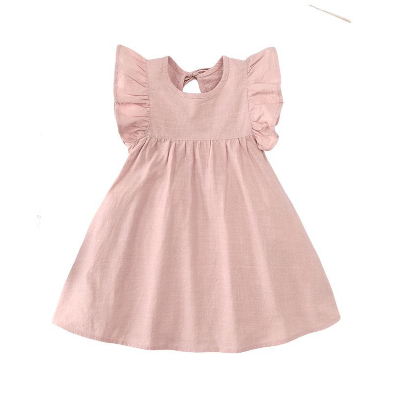 Летнее платье принцессы для девочки с рукавами-крылышками