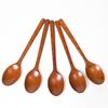 Tokunari Wooden Lacquered Soup Spoons, Lightweight, 20.5cm, Rounded, Set of 5, TAA-502 [Food Sanitation Law Compliant]