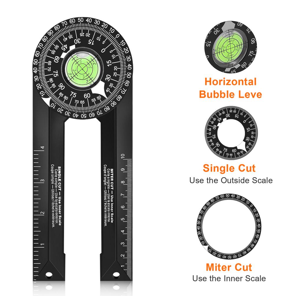Miter Saw Protractor Woodworking Cutting Positioner Angle Gauge Protractor 360 Degrees Horizontal Angle