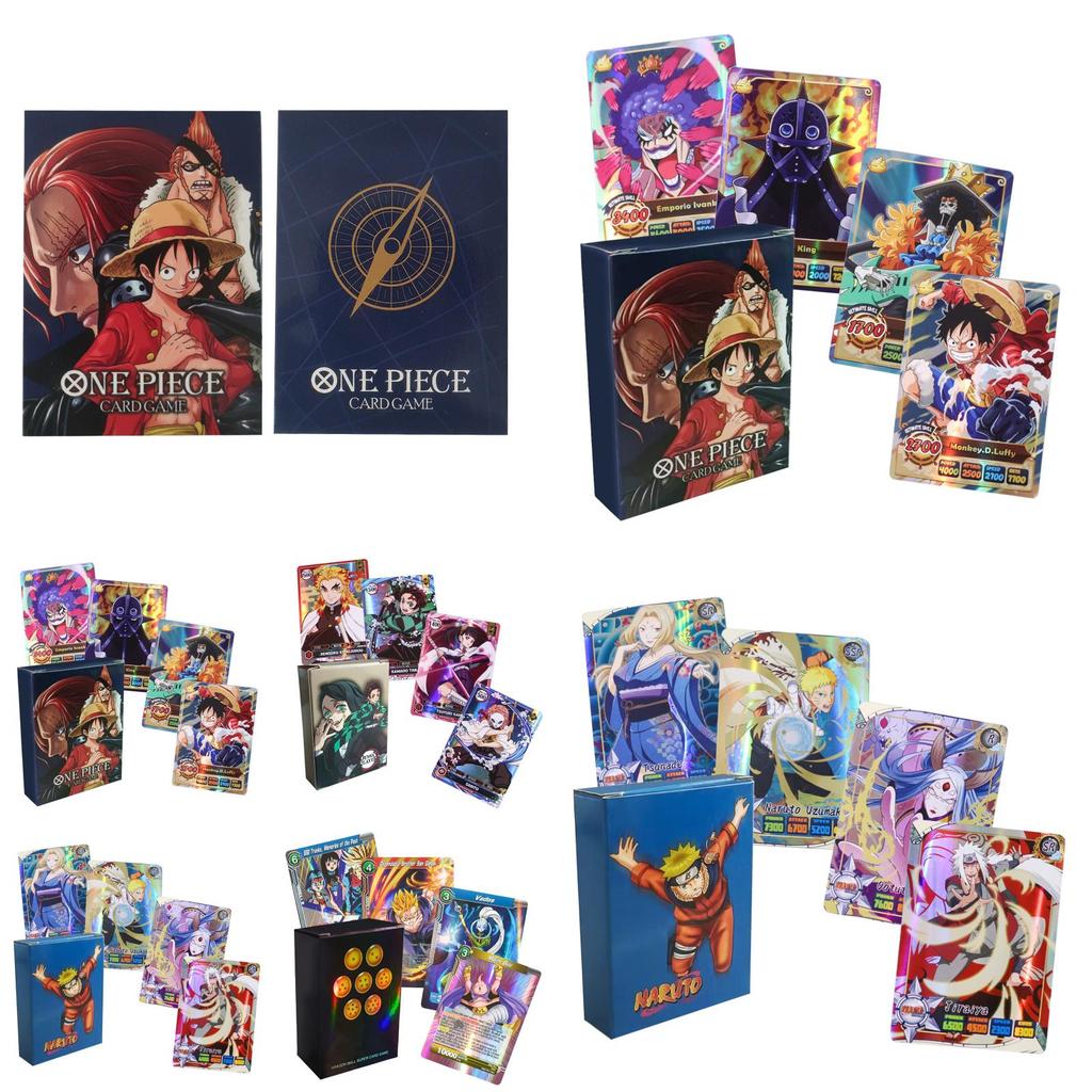 Набор из 50 английских аниме-карточек Набор Demon Slayer One Piece Игровые коллекционные карты Дуэльные карты