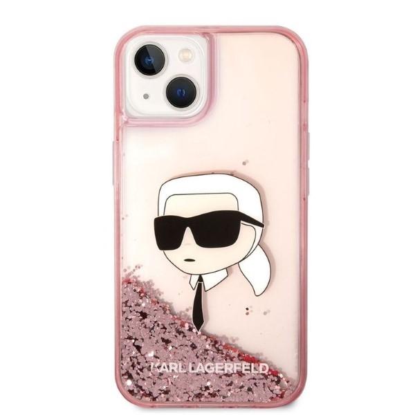 Karl Lagerfeld KLHCP14MLNKHCP iPhone 14 Plus / 15 Plus 6.7" pink hardcase Glitter Karl Head