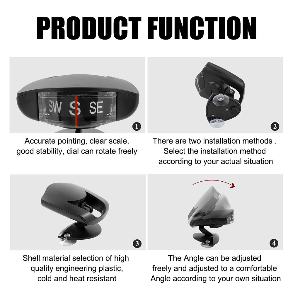 Автомобильный шарик-направляющий для автомобиля, лодки, езды на велосипеде, пешего туризма, автомобильный компас, аксессуары, устанавливаемые на транспортном средстве, точные показания, регулируемые присоски, орнамент