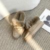 Кожаные меховые туфли женские зимние новые туфли Дуду женские хлопковые туфли с утолщенной мягкой подошвой, нескользящие, теплые, черные хлопковые ботинки