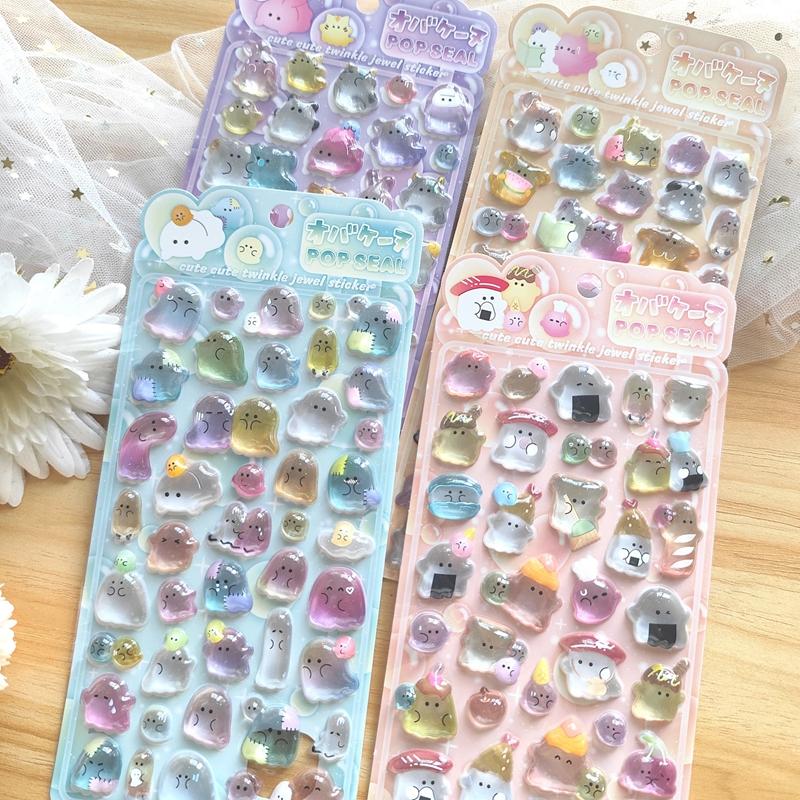 3D Solid Relief Jelly Stickers Strawberry Cake Candy Stickers For Diy Phone Case Scrapbook