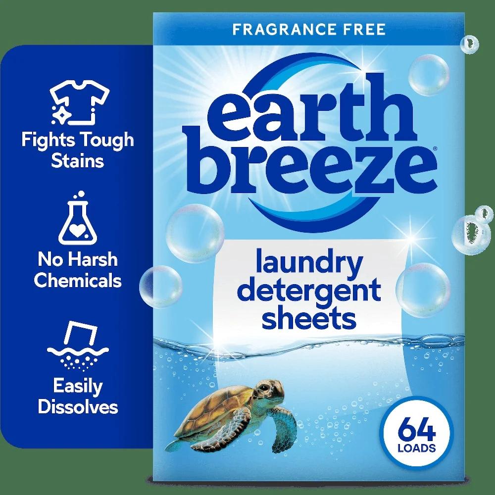 Fragrance Free Laundry Detergent Sheets Eco Friendly Quick Dissolve Non Irritating Sensitive Skin Powerful Clean 64 Loads No