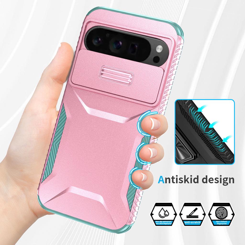 Чехол для Google Pixel 9 Pro XL из ТПУ+ПК, нескользящий, с боковыми кромками, чехол для телефона с крышкой для объектива