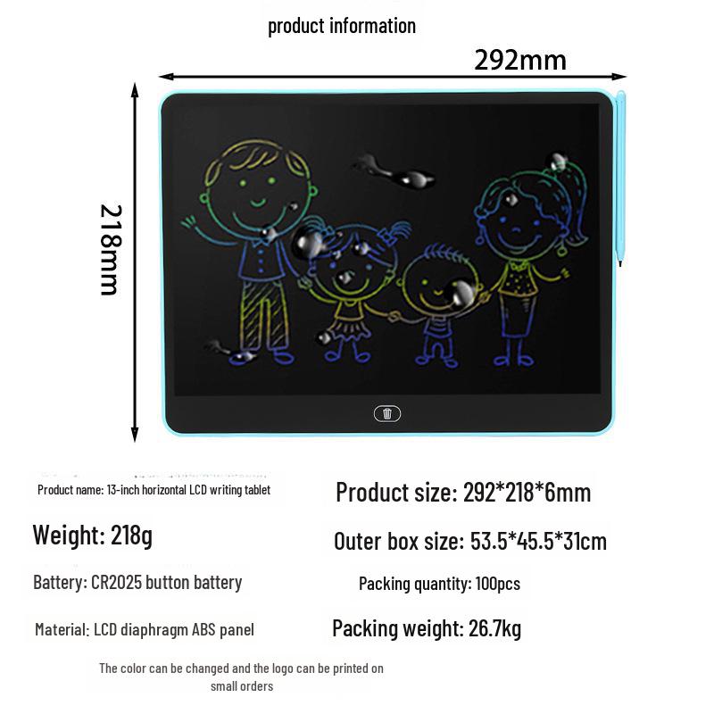 Children's Large LCD Handwriting Tablet with One-Click Clear Feature for Drawing and Writing