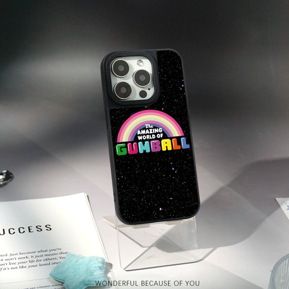 Мультяшный Гамбол милый дизайн плаката Чехол для телефона для iPhone 17 16 e 15 14 13 12 Pro Max Овечья кожа Серебристый край Защитный чехол