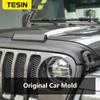 TESIN Car Cover for Jeep Wrangler JL Black PU Leather Engine Cover Front Hood Protector Accessories For Jeep Gladiator JT
