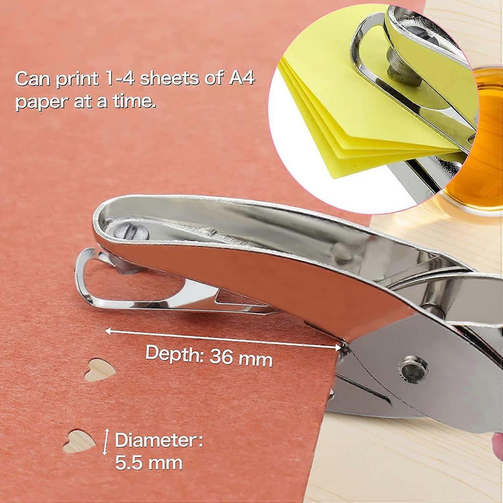 Handheld Single Hole Punch for Paper Crafts-Small Circle Shaped Metal Punch with Soft Grip