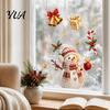 Santa Claus Wall Stickers Christmas Window Cling, Santa/Snowman/House/ Tree Patterns Print, Waterproof Easy Peel Glass Art PVC Decorative
