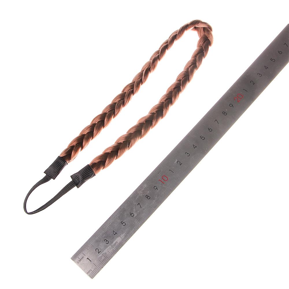 Эластичный головной убор Ободок для головы Повязка на голову с вплетенными прядями парика Резинки для волос Плетеная повязка на голову Синтетический парик