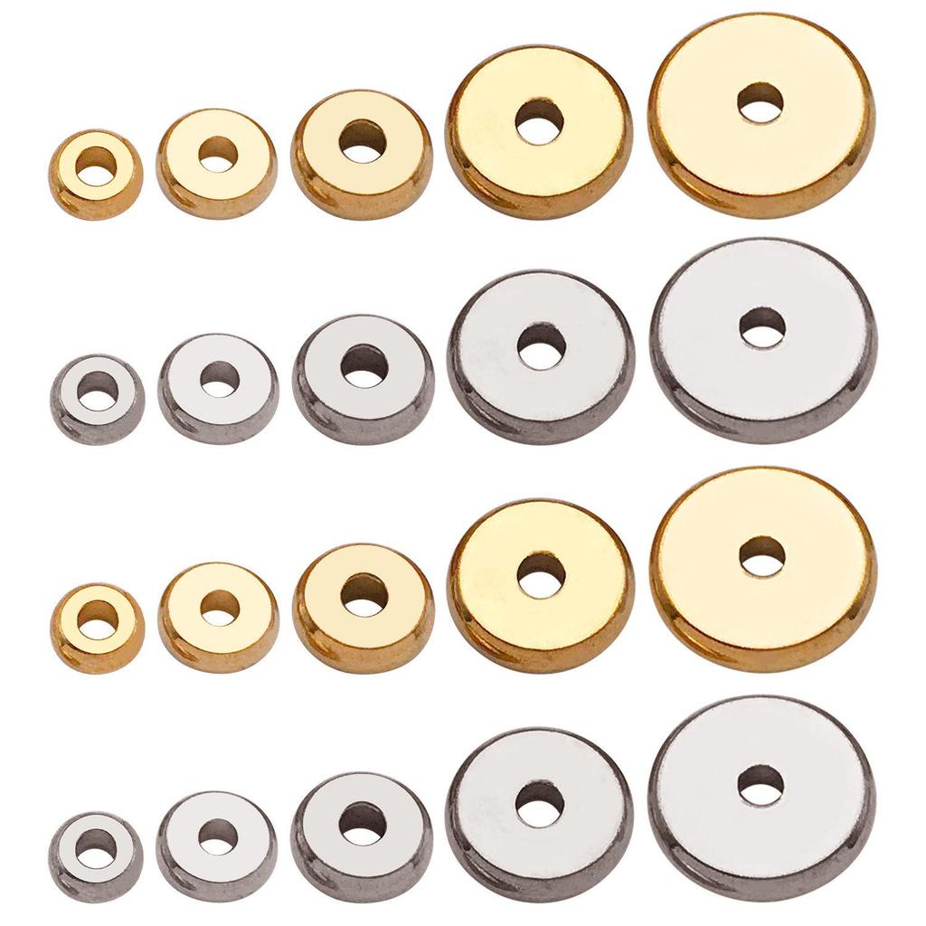 Stainless Steel Flat Spacer Beads - DIY Jewelry for Necklaces & Bracelets