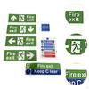 7Pcs Fire Exit Sign Stickers Instructions Sticker Security Label Decals for Indoor and