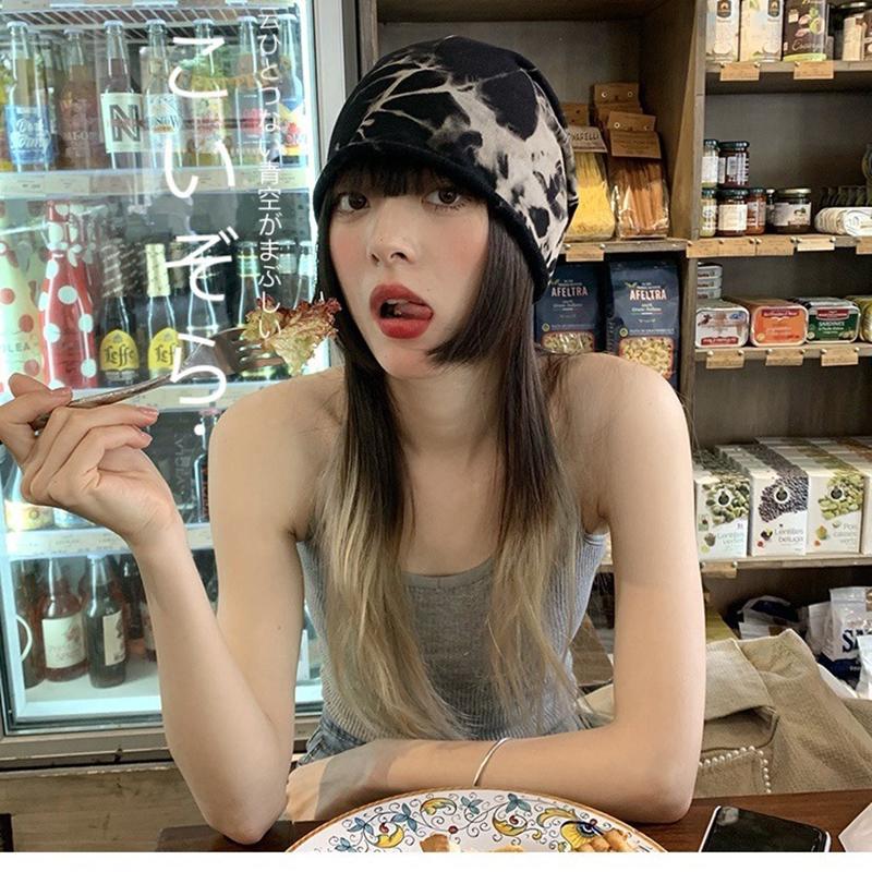 Autumn Winter Tie-Dye Warm Hat for Women Men Hip Hop Beanie Skullies Fordable Adult Outdoor Soft Casual Bonnet Skullcaps Unisex Retro Windproof Bonnet