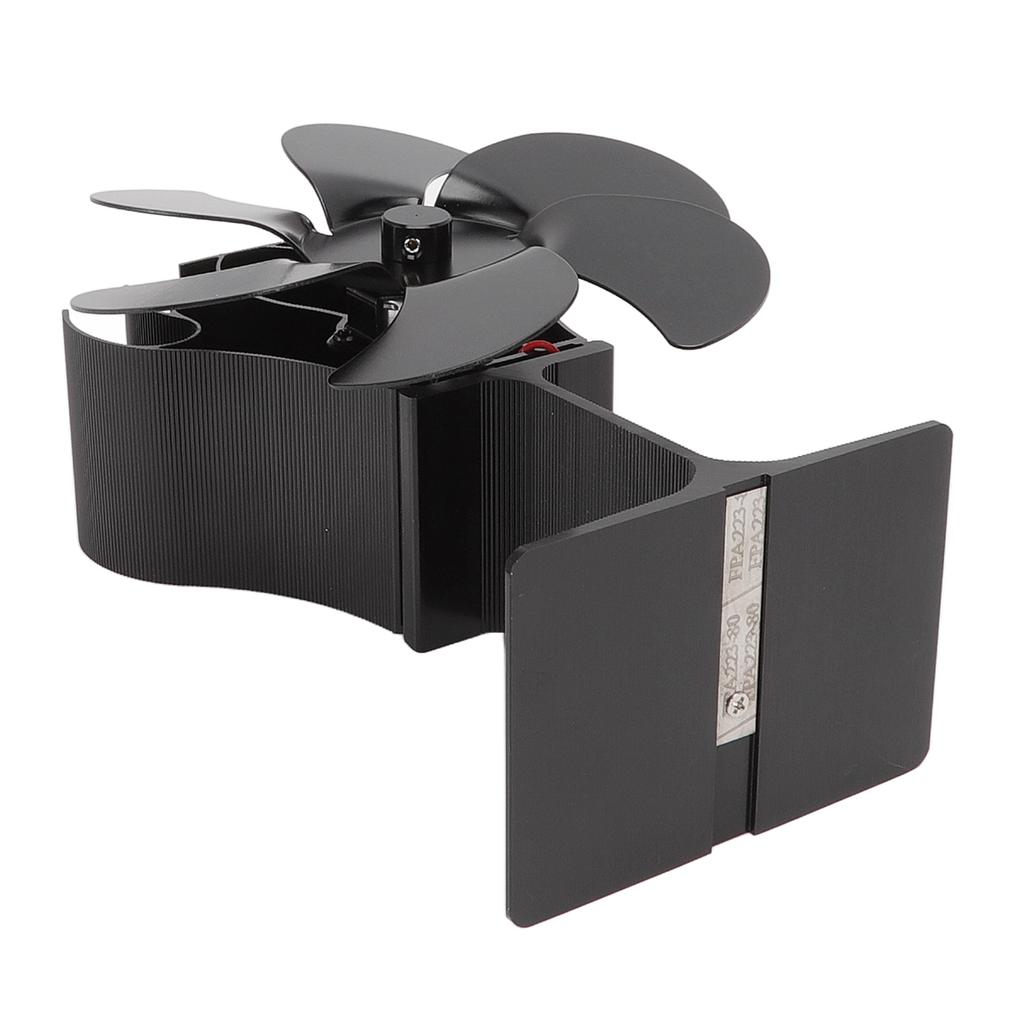 6 Blade Stove Fan Black Self Starting High Temperature Resistant Heat Powered Stove Fan for Home