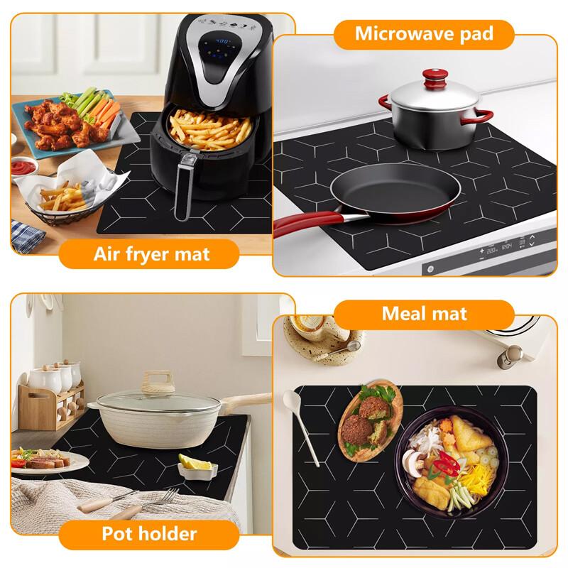 Large Induction Hob Protector Mat 52*60cm Silicone Heat Resistant-Mats Washable