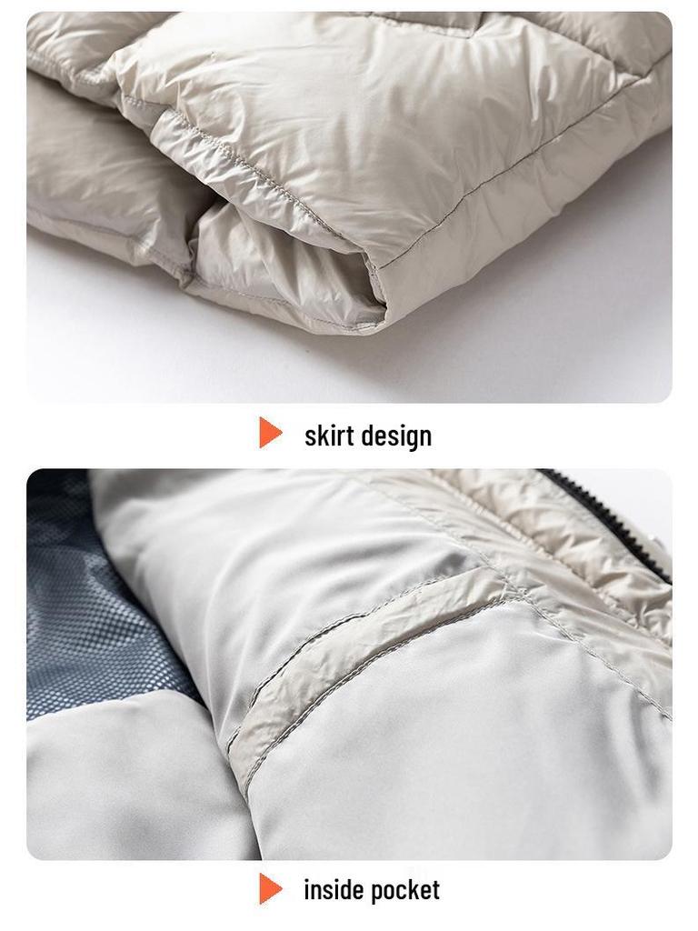 Зимняя мода 2025: Толстая пуховая куртка с большим меховым воротником, 90% белого утиного пуха, Универсальная и теплая, Морозостойкая верхняя одежда