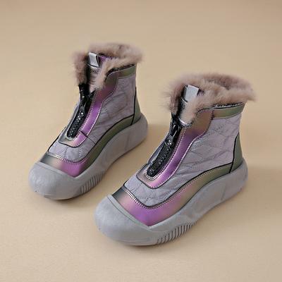 Зимние бархатные высокие кеды детские новые уличные повседневные короткие ботинки кожаные ботинки детские универсальные теплые хлопковые туфли женские