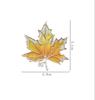 Color Painted Maple Leaves Design Metal Brooch Pin Zircon Decoration Gold Color Collar Lapel Brooches Pins Women Party Jewelry