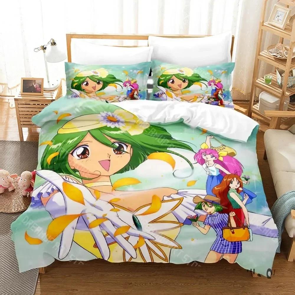 Wedding Peach Bedding Set Single Twin Full Queen King Size Bed Set Aldult Kid Bedroom Duvetcover Sets 3D Anime  Kawaii
