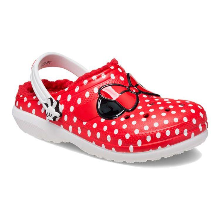 Crocs X Disney Минни Маус Классические клоги Детские Унисекс Красный Белый Черный 208105-03