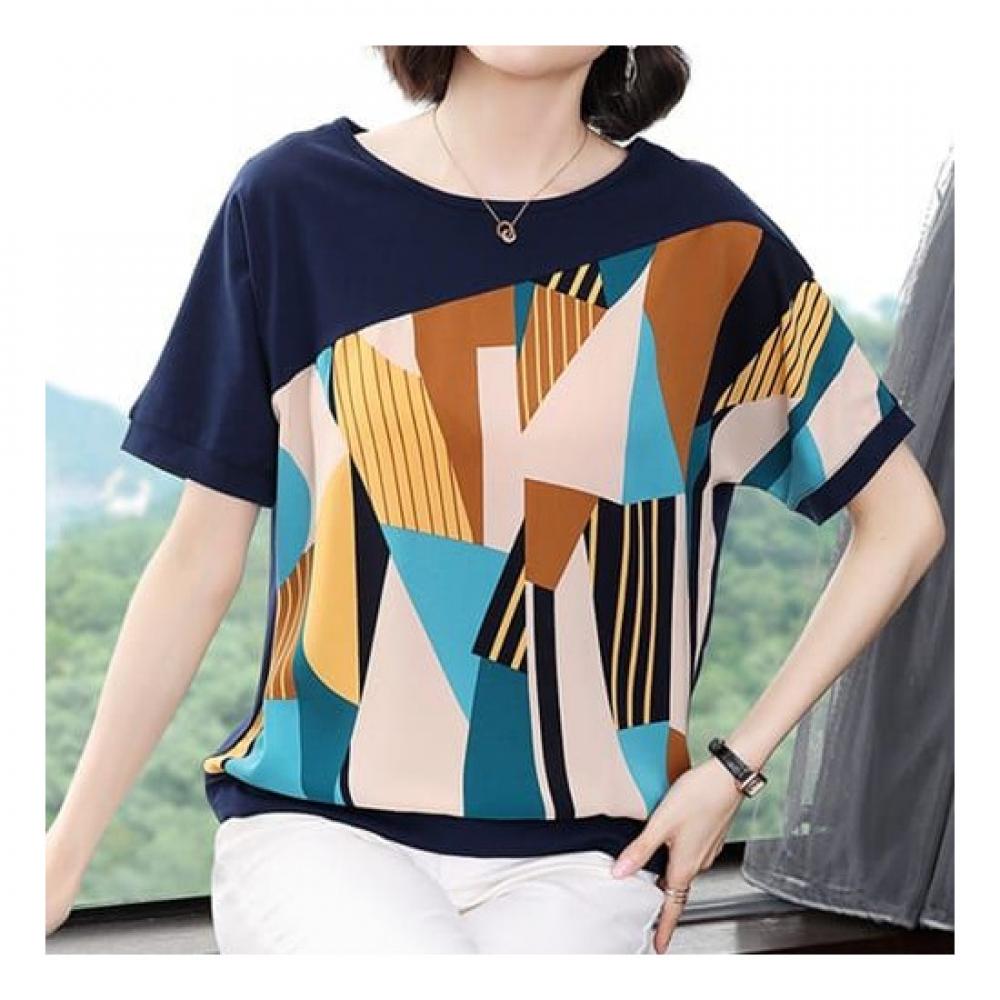 Navava NT1551 GeomeTric PrinT ShorT Sleeve T shirT