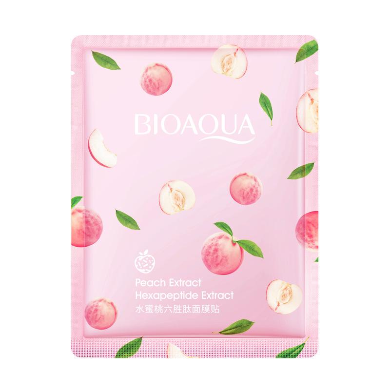 Bioaqua Маска для лица с экстрактом гексапептида меда и персика и молочнокислыми бактериями