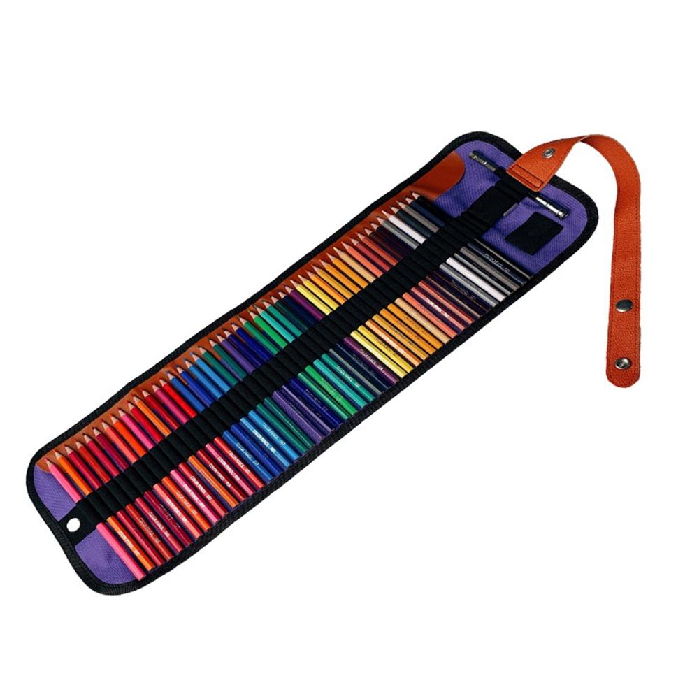 72PCS high pigment content 72 colored pencils with roll up pouch artist drawing kit  sketching