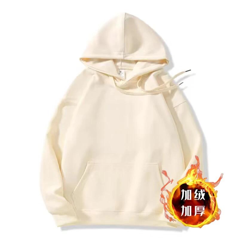 Men S Thick Fleece Lined Hooded Sweatshirt American Street Style