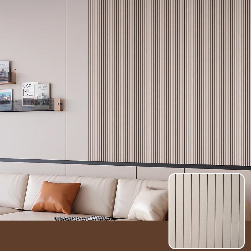 3D Self-Adhesive Wood Grain Grille Wallpaper for Living Room TV Background Wall