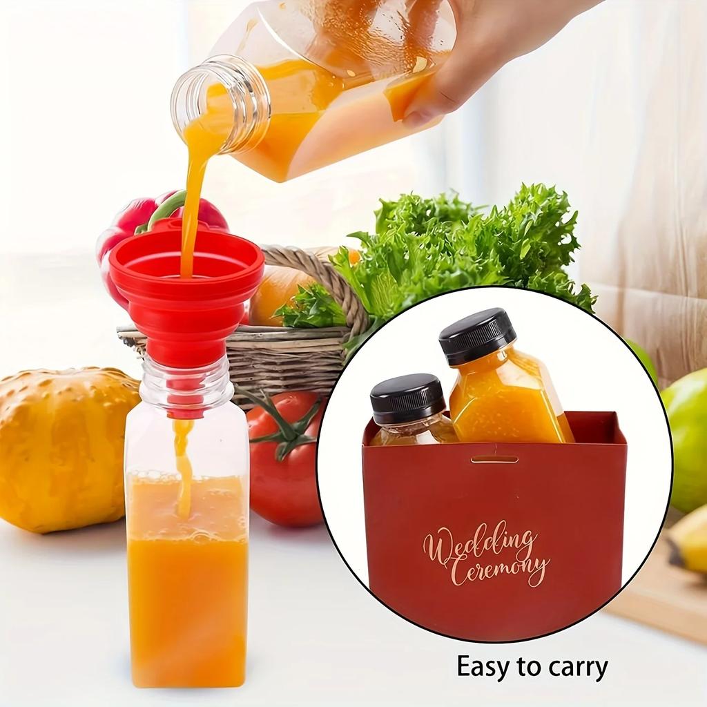 10 шт. прозрачных пластиковых бутылок для сока без BPA, герметичные многоразовые бутылки для домашних напитков, прочные контейнеры для сыпучих продуктов