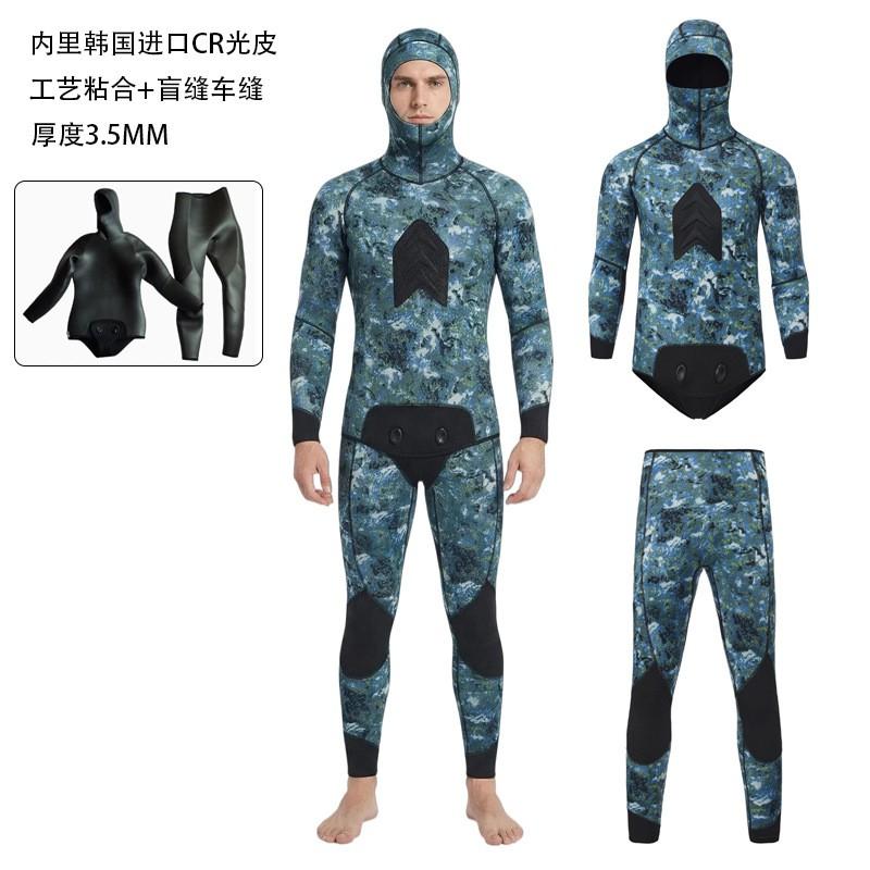 Mens Camo Wetsuit Diving Surfing Snorkeling Warm Water Sports 3mm 3.5mm 5mm 7mm CR Neoprene Full Suit