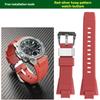 Для серии Casio GST-B400 Резиновый Водонепроницаемый Спортивный Ремешок Стальное Сердце Улучшенная Пряжка с Рисунком Стального Кольца Ремешок