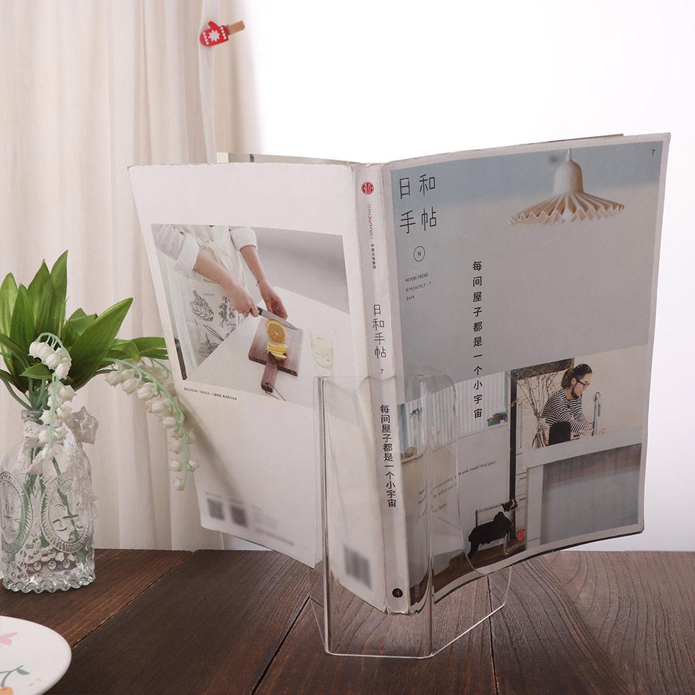 Shallow Support Ledges Acrylic Flat Plate Stand 60-Degree Angle Clear Display Easel Stand Back Durable Book Stand Displaying