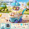 Children's Ice Cream Handcart & Music Toy Set - Ice Cream Machine & Motorcycle Role Play 