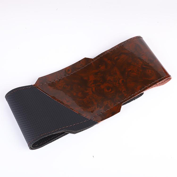 Sports Car Steering Wheel Leather Cover Wooden Custom Gloss Carbon Fiber 38 Cm 1 Pcs with Hole for Nissan Steering Wheel Cover