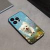 Милый Мультяшный Щенок Бишон Чехол для Телефона Для iPhone 16,15,14,13,12,11 Plus,Pro Max,XS,X,XR,SE,Mini,8,7,Мягкий Силиконовый Черный Чехол