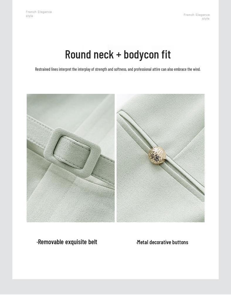 French-Inspired Waist-Cinching Ruffle Sleeve Dress