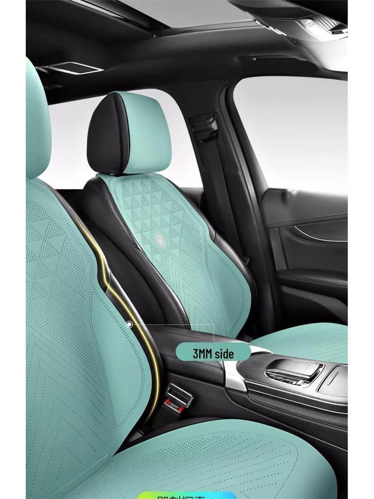 Универсальный замшевый комплект подушек для автомобильного сиденья - Всесезонный, Трехкомпонентный, Готовый к лету, Тонкая подушка с поясничной поддержкой.