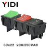 KCD4-201 30x22 30A 250VAC Прочный клавишный переключатель KCD4 20A 250VAC DPST ВКЛ ВЫКЛ фиксация 12В 220В Красный Зеленый Синий Светодиодная подсветка