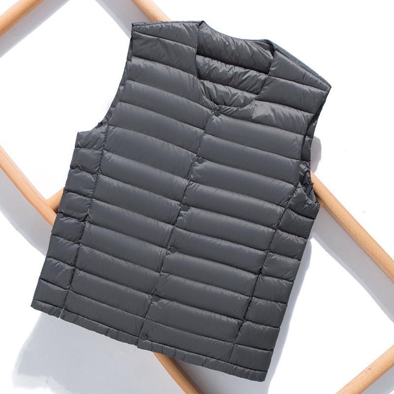 Men's Down Vest Light Down Jacket Stand Collar Coat Large Waistcoat