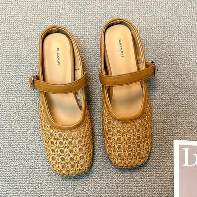 Балетки Женские Тапочки Дизайнерские Уютные Туфли-Мюли Летние Слингбэки Женские Сандалии Лето 2025 Новые Тренды Повседневные Сандалии Женские