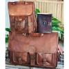 Handmade Men's Leather Laptop Messenger Briefcase Messenger Brown Bag  ( Free Gift Pocket Handle Bag Size - 11 X 9 X 3 In  / Diary Size - 7 X 5 In )