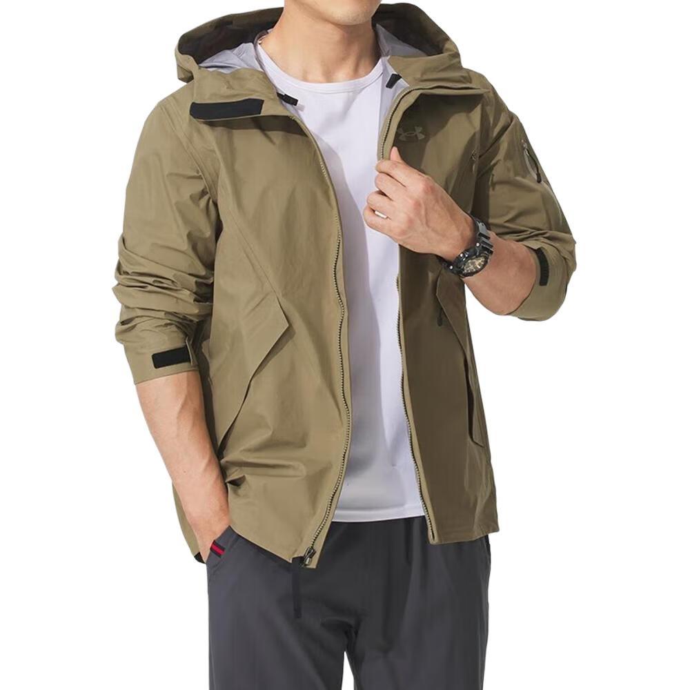 Under Armour Куртка-ветровка Storm SS25 для пешего туризма и трейлраннинга, водонепроницаемая, мужская, коричневая 6005887-251