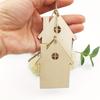 10Pcs Wooden House Cutout Ornaments Small Wood House Crafts Wooden House Shaped Hanging Ornaments for Wedding Birthday Christmas