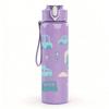 1PC Toy Car Pastel Seamless Pattern 750ml Color Plastic Sports Water Bottle Leakproof Flip Straw Lid Suitable for Sports Office Home Use