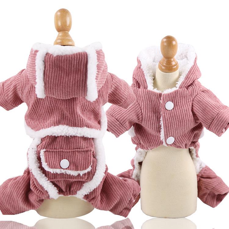 Утолщенная хлопковая одежда для собак, одежда для кошек, товары для животных, теплая вельветовая одежда с хлопковой подкладкой для четвероногих собак среднего размера