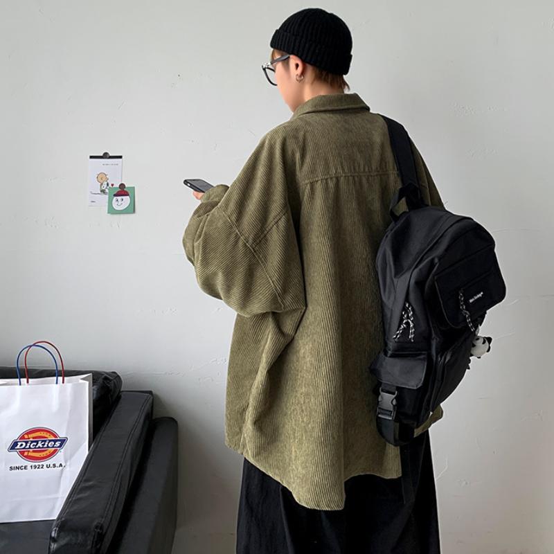 2024 Вельветовые мужские рубашки для мужчин, одежда в стиле Харадзюку, черная рубашка в корейском стиле, мужская рубашка с длинным рукавом, винтажная одежда, уличная одежда 3XL